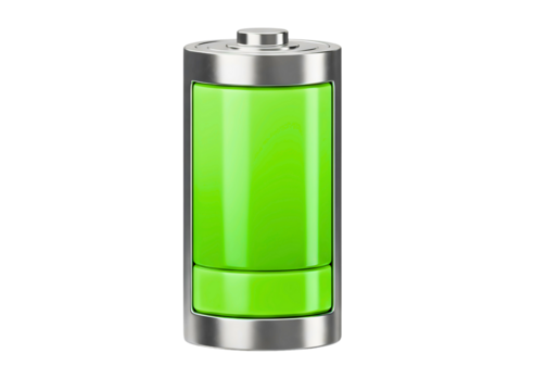Full green battery icon isolated on transparent background