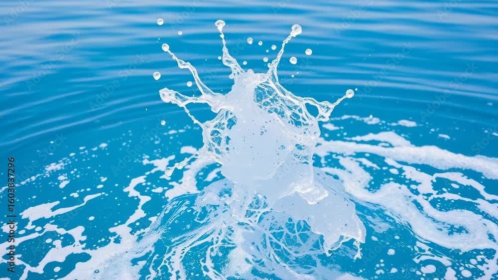 Poster a dynamic splash of water creates a mesmerizing display of motion and freshness in the clear blue se
