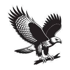 Hawk Silhouette Vector Art,Flying Hawk Silhouette Icon,Wild Hawk Vector Isolated,shillouitte vector hawk, with white baground,Resizeable And Editable