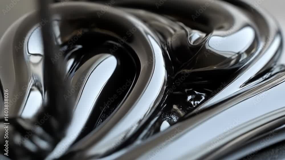 Poster captivating close-up of shiny metallic curves: a mesmerizing abstract metal texture 3d render