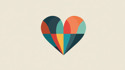 support mental health with love: heart symbol flat vector poster for inspiring spaces and promoting positive emotions in your interior design 