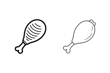 Chicken leg icons food meat