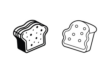 Sliced bread loaf and single slice food bakery