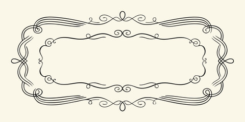 Vintage frame engraving vector: an ornate floral design with decorative scroll elements and a baroque-style border illustration