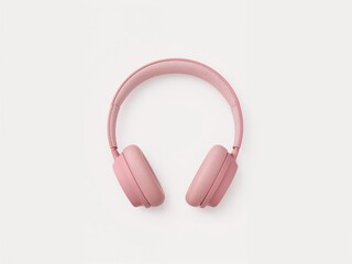 High-resolution image of pink over-ear headphones on white background. Modern, minimal design suitable for technology, audio, lifestyle, and fashion-related themes.