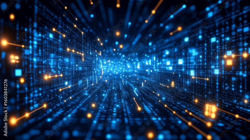 Poster digital data highway: capturing the essence of connectivity, this image showcases a mesmerizing digi