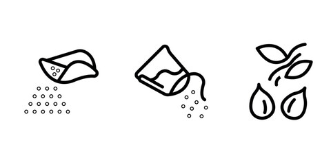 seed-scatterer outline or line icon design bundle.