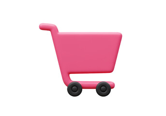 Isolated Pink Shopping Cart Icon
