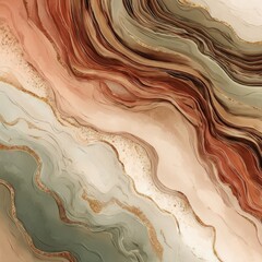 Abstract marbled design with flowing, warm colors