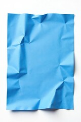 A Textured Sheet of Light Blue Paper with Irregular Creases and Folds Provides a Visually Interesting Background