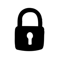 padlock silhouette vector, lock icon vector illustration