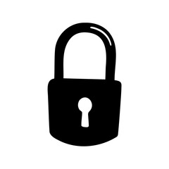 padlock silhouette vector, lock icon vector illustration