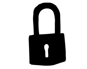 padlock silhouette vector, lock icon vector illustration