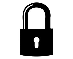 padlock silhouette vector, lock icon vector illustration
