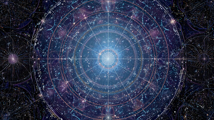 
The intricate patterns of cosmic energy within a galactic constellation. 