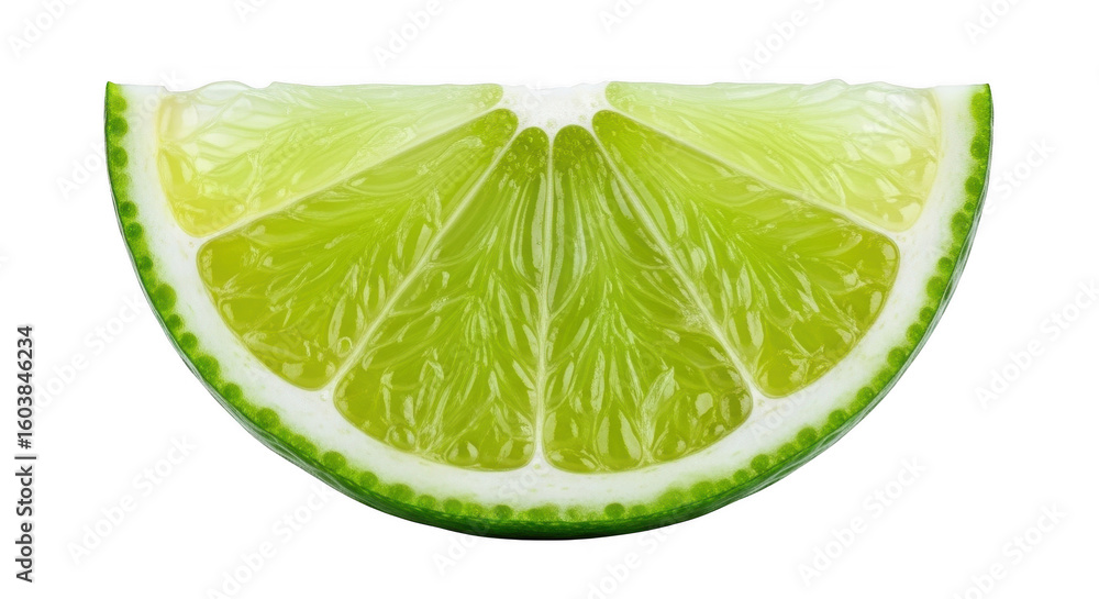 Poster fresh lime slice isolated on transparent background