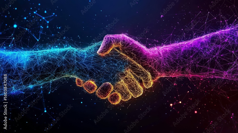 Poster exploring the synergy of collaboration in a digital age.