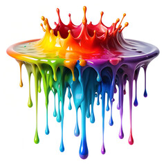 Naklejka premium Colorful paint splashes with flowing liquid art design
