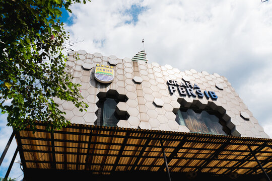 Bandung, Indonesia - July 8, 2025: Graha Persib Football Club Building at Sulanjana Street. West Java, Indonesia.