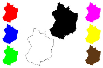 Iwaki city (Japan, Nihon-koku or Nippon-koku, Tohoku region) map vector illustration, scribble sketch Iwaki-shi map