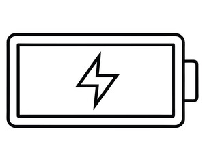 Battery charging symbol isolated on white background indicates power Ai Generated