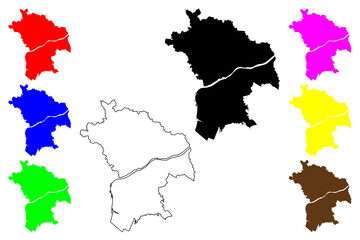 Kakogawa city (Japan, Nihon-koku or Nippon-koku, Kansai region) map vector illustration, scribble sketch Kakogawa-shi map