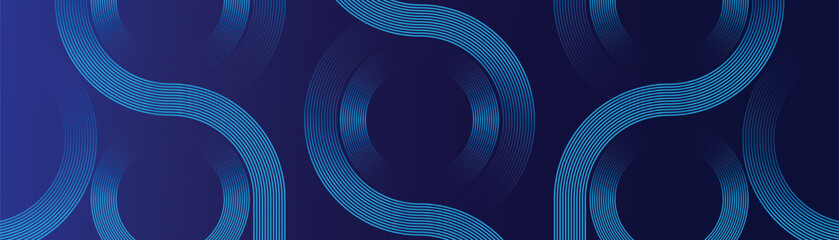 Seamless Blue Wavy Line Pattern on Dark Abstract Background for Tech Design
