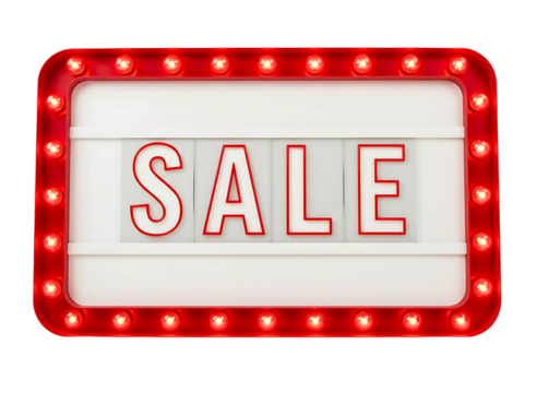 Vintage marquee sign sale isolated on transparent background