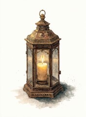 Fototapeta premium Ornate lantern with candle
