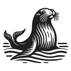 Sea Lion Vector Image Isolated On White Background