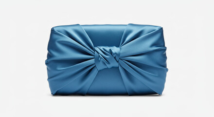 Fototapeta premium Elegant Teal Satin Bow Clutch Bag.