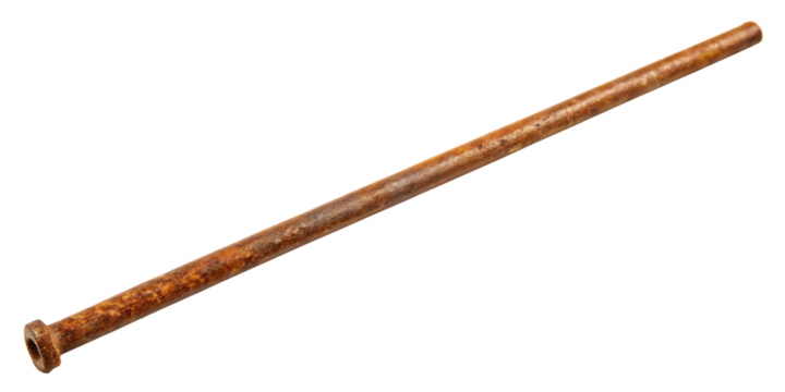 slender rusty metal rod  isolated on white background PNG, AI GENERATED