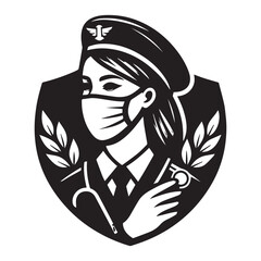 vector logo of a person wearing a mask