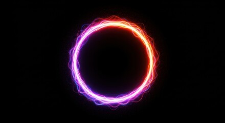 Glowing Abstract Circle: A captivating abstract image featuring a vibrant, glowing circle with a mesmerizing blend of colors and energy.