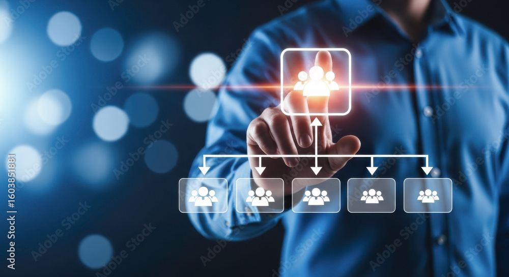 Aufkleber human resources management hr flowchart organization chart business team structure hierarchy concept