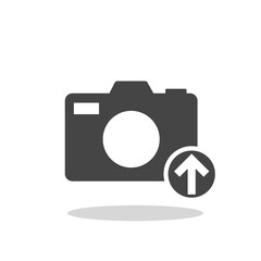 Camera, photo upload icon with shadow