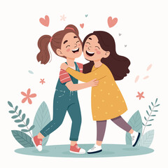 National Sisters Day Vector Illustration  Happy Sisterhood, Love, and Friendship