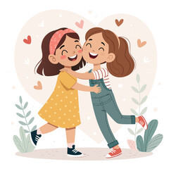 National Sisters Day Vector Illustration  Happy Sisterhood, Love, and Friendship