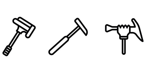 threshingtool outline or line icon design bundle.