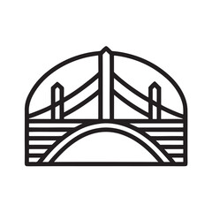 Suspension Bridge Silhouette Icon
