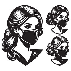 vector logo of a person wearing a mask