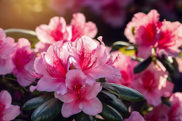 Pinke farbige Azalee blühen im Frühling