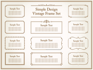 vintage frame set 8_sepia／セピアのビンテージフレームとあしらい飾りのセット
