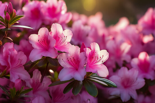 Pinke farbige Azalee bl&uuml;hen im Fr&uuml;hling