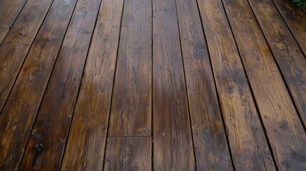 Fototapeta premium A wooden deck with a natural finish.