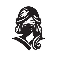 vector logo of a person wearing a mask