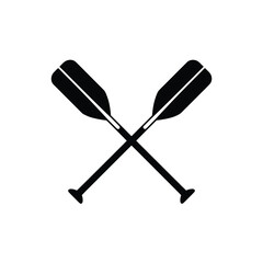Crossed Paddle Icon Black and White Graphic
