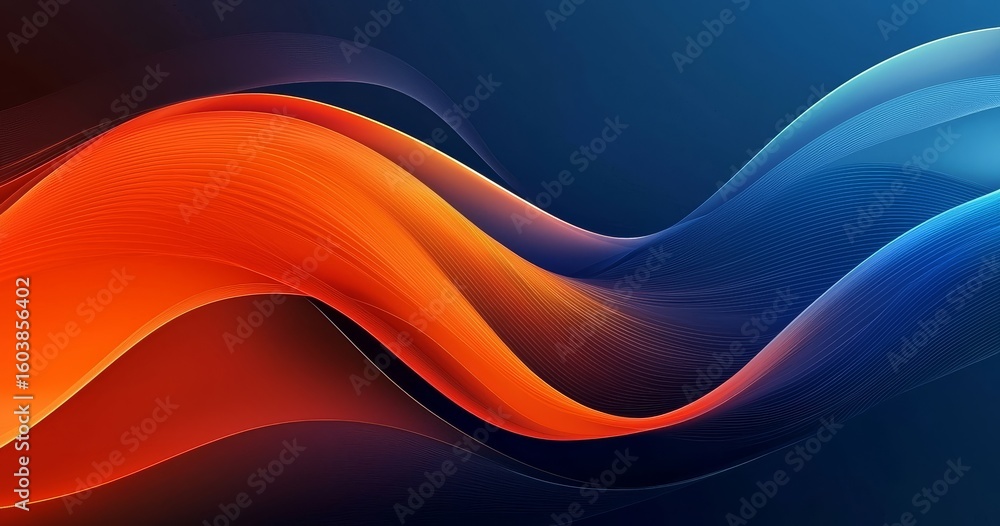 Poster abstract vector background featuring colorful wavy elements.