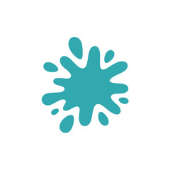 Abstract Teal Water Splotch Design Element