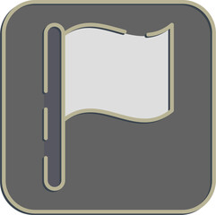 Icon surrender flag. Military and war elements. Icon in embossed style.